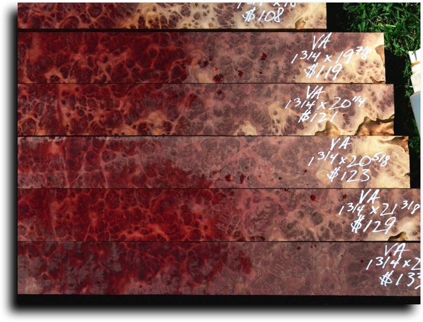 AustralianBurls.com Products - Pool Cue Blanks © 2018 Jim Syvertsen